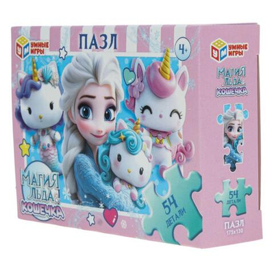 Пазл 54эл. "Магия льда & Кошечка" 4630395044028 (Умные игры)