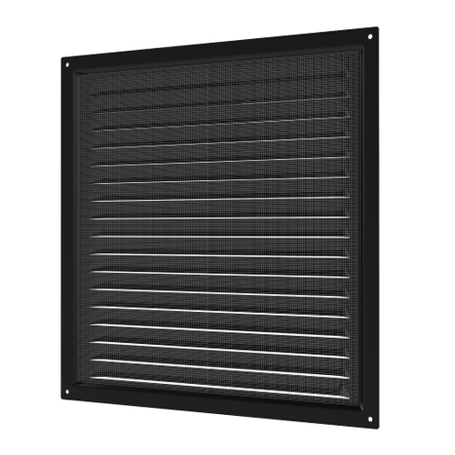 Решетка вентиляционная 300х300 3030МЭ черн. с сеткой металл Эра