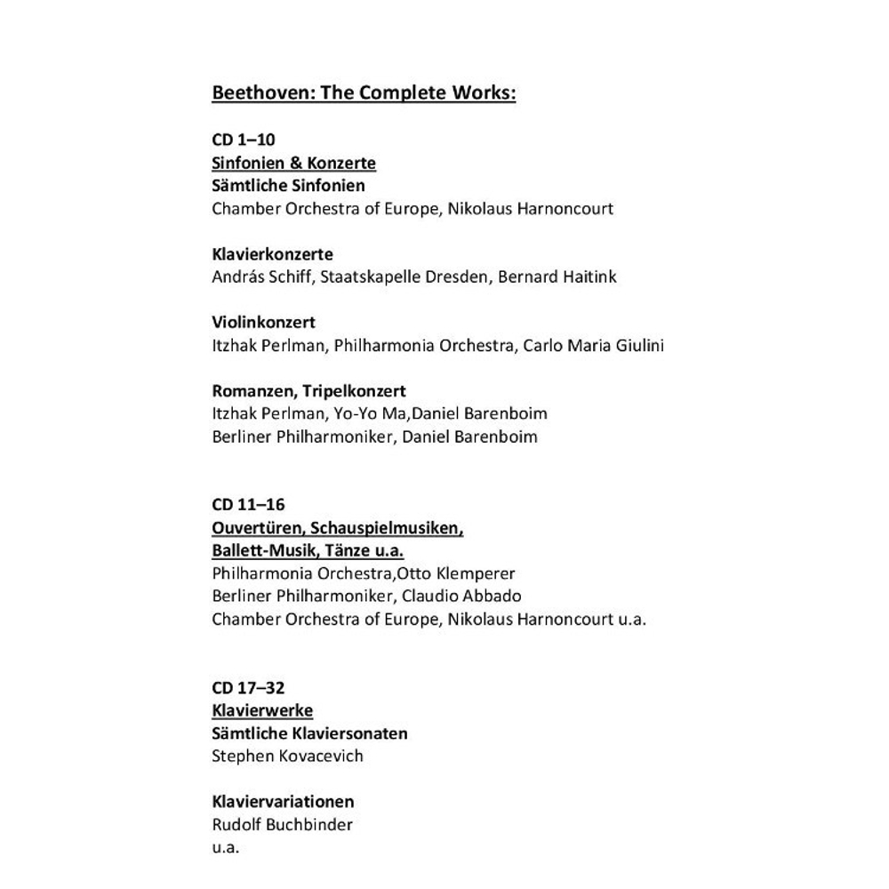 Сборник / Beethoven - The Complete Works (80CD)