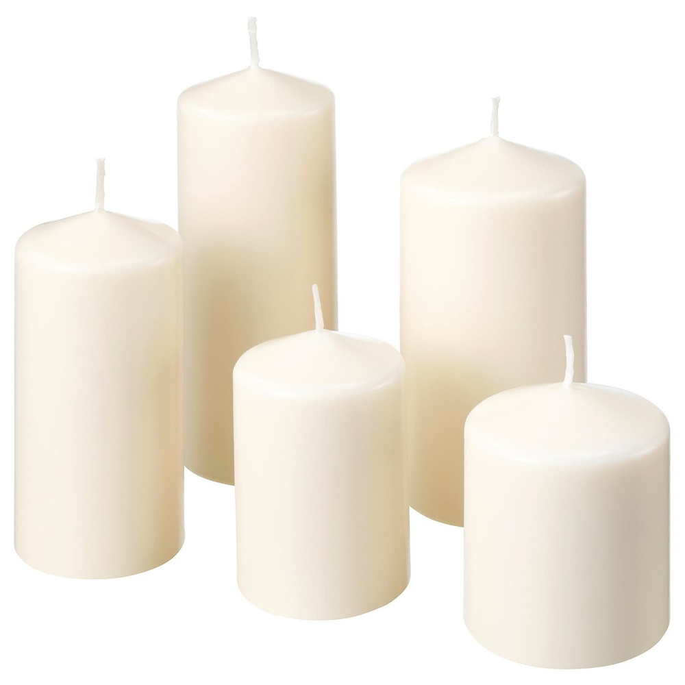 IKEA FENOMEN  (ИКЕА ФЕНОМЕН)  -  Свеча без аромата, 5 шт, натуральная