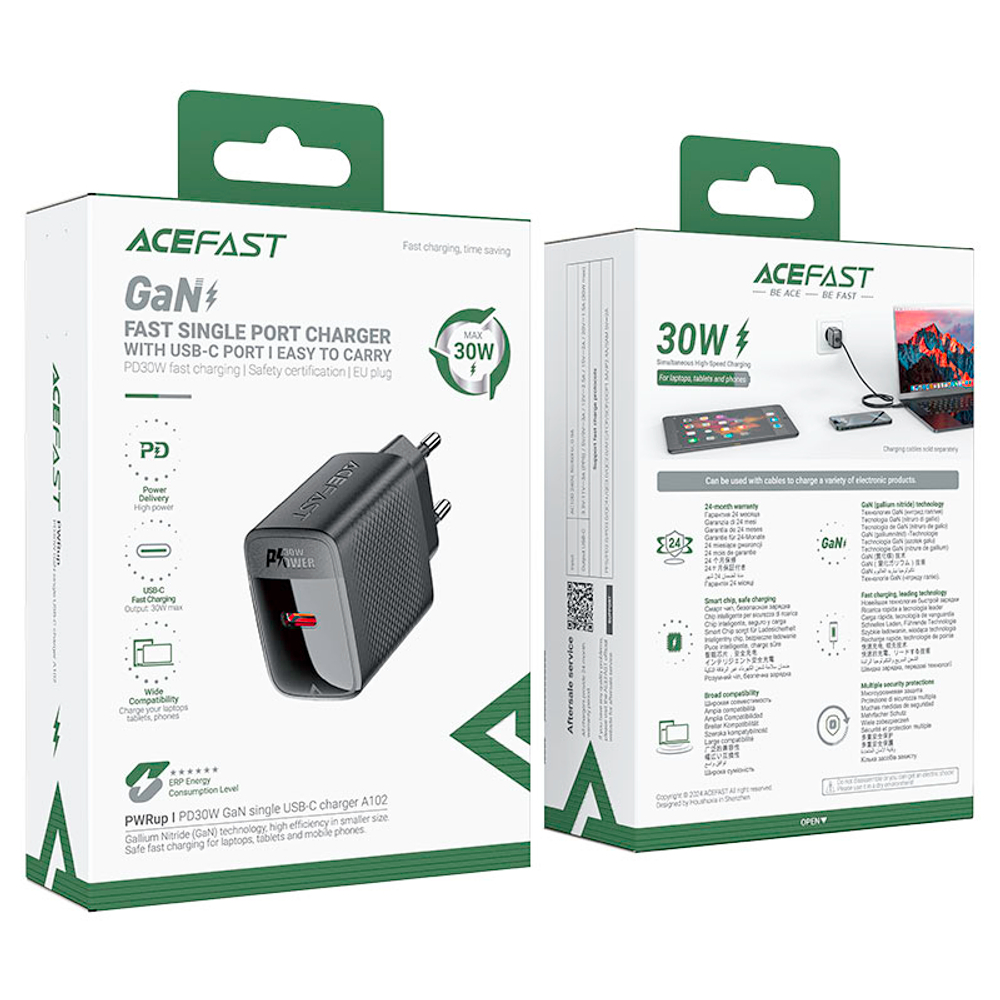 Сетевое зарядное устройство ACEFAST A102 GaN 30 Вт