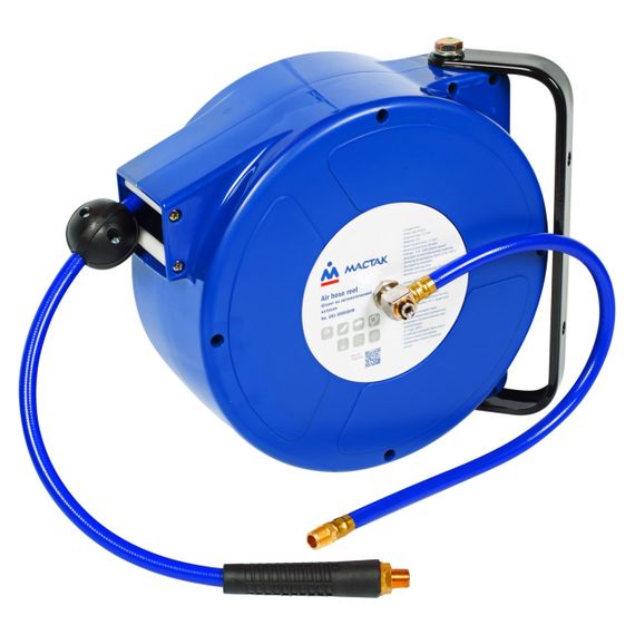 Шланг пневматический 8х12 мм, 8 м, на автоматической катушке, полиуретановый, резьба 1/4&quot; МАСТАК 681