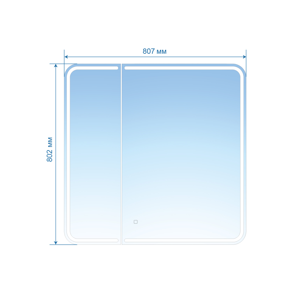 Зеркало-шкаф Бомонд, 80х80 см (сенсорный выключатель, белый корпус)