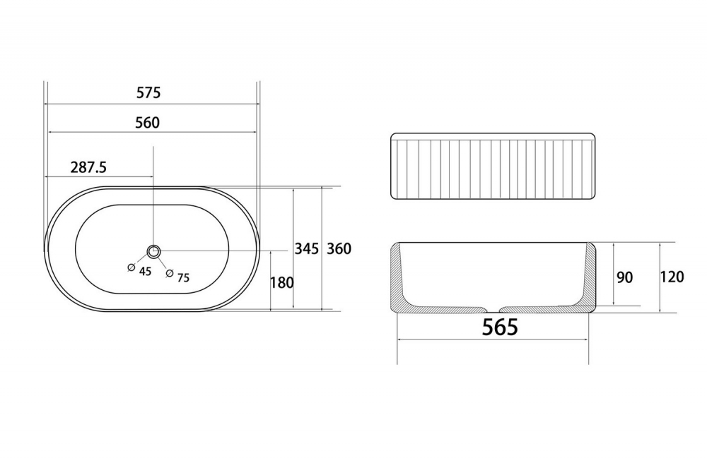 Раковина накладная ABBER Bequem AC2116MB черная матовая