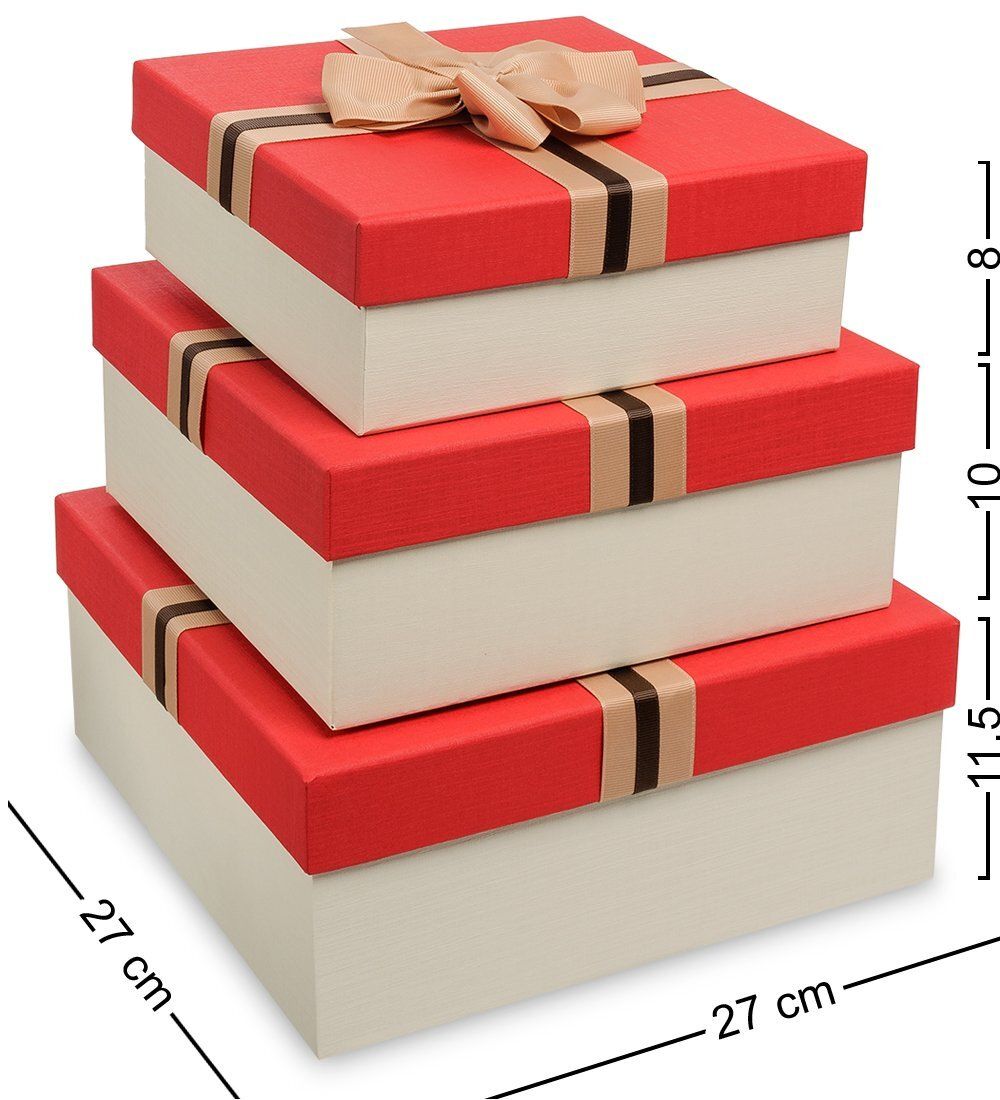 Packing Symphony WF-80-B Набор коробок из 3шт «Квадрат» цв.беж./красн.