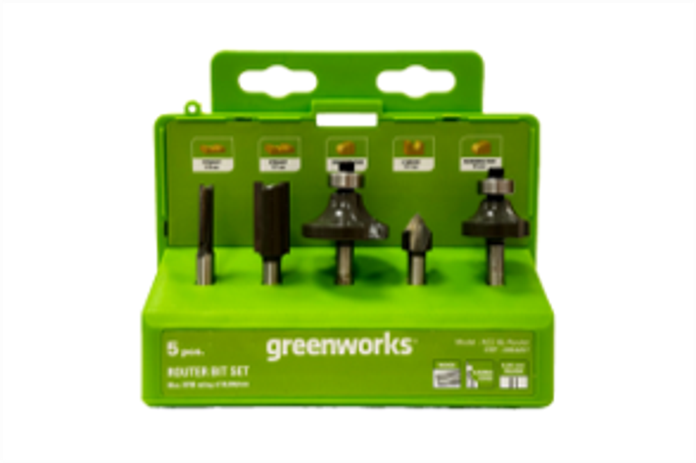 Набор фрез Greenworks с хвостовиком 6,35 мм (5 шт.) для кромочного фрезера (2953207)