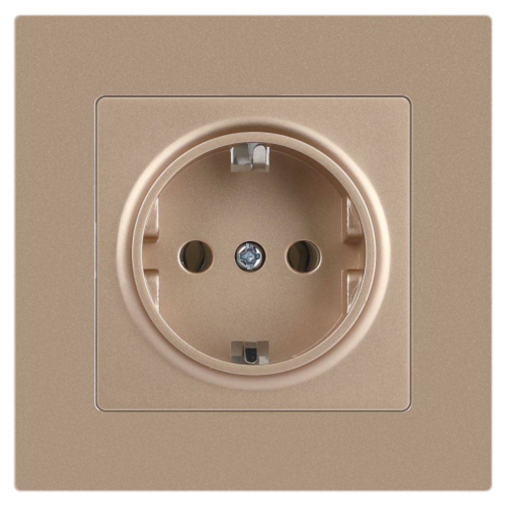 Розетка Intro Accent 6-202-04 2P+E Schuko 16А-250В IP20 СУ AL/CU шампань