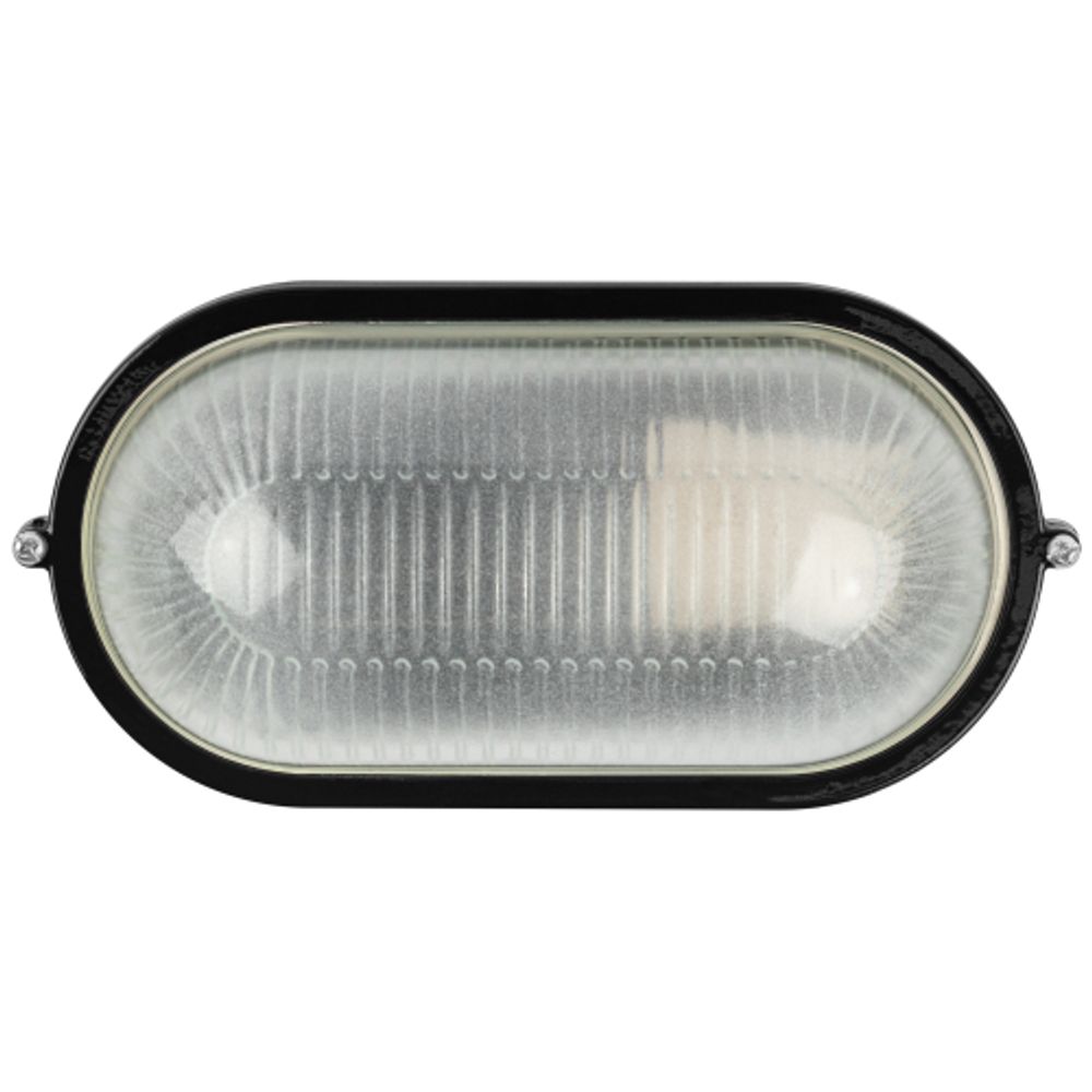 Светильник ЭРА НБП 04-60-001 Акватермо алюминий/стекло IP54 E27 max 60Вт 212х105 овал черный термостойкий | Светильники ЖКХ IP54