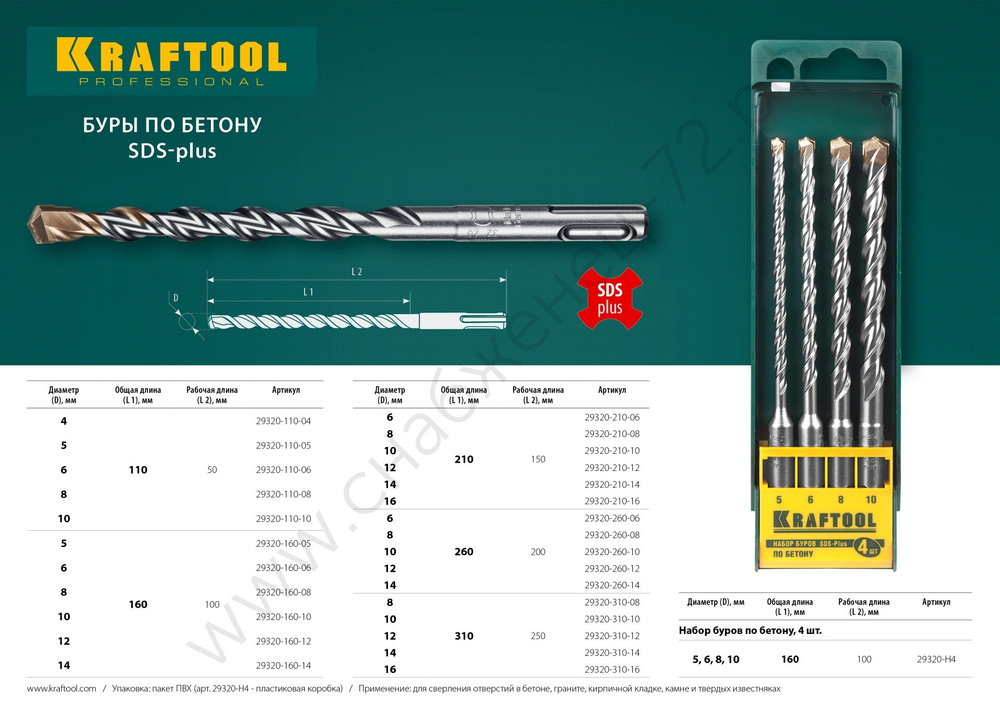 KRAFTOOL EXPERT 8 х 210 мм, SDS-plus бур (29320-210-08)