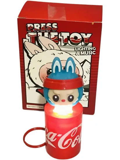 Брелок Лабубу с музыкой и светом 8см в ассорт.