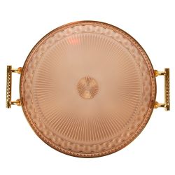 Поднос сервировочный с ручками d=27см. (акрил,пластик) (упаковочный пакет)