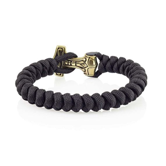 Плетенный браслет с бронзовой вставкой