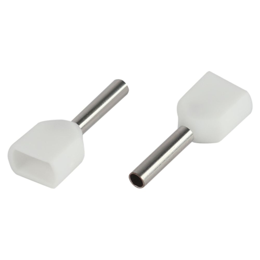 Наконечник-гильза ЭРА NO-225-96 (двойной) НШвИ 0,5-8 с изолированным фланцем (упаковка 50 шт.) | Наконечники слаботочные