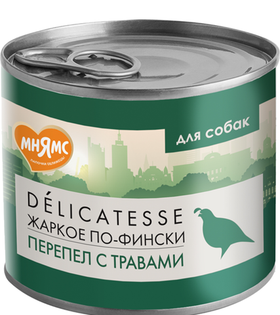 Мнямс Деликатес Паштет из перепёлки с травами для собак всех пород "Жаркое по-фински" 200гр.