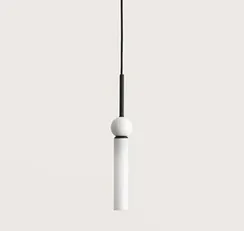 Подвесной светильник Delie черный металл - белый мрамор