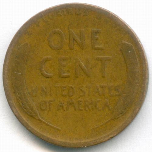 1 цент 1920 год (без знака - Philadelphia). США. Пшеничный цент. Бронза F-VF