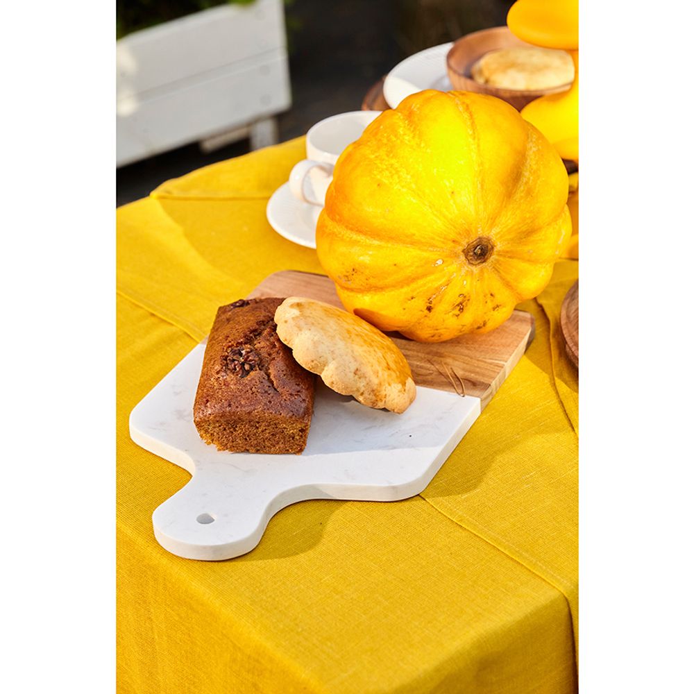 Доска сервировочная Marm, 21,5х33,5 см, белый мрамор/акация