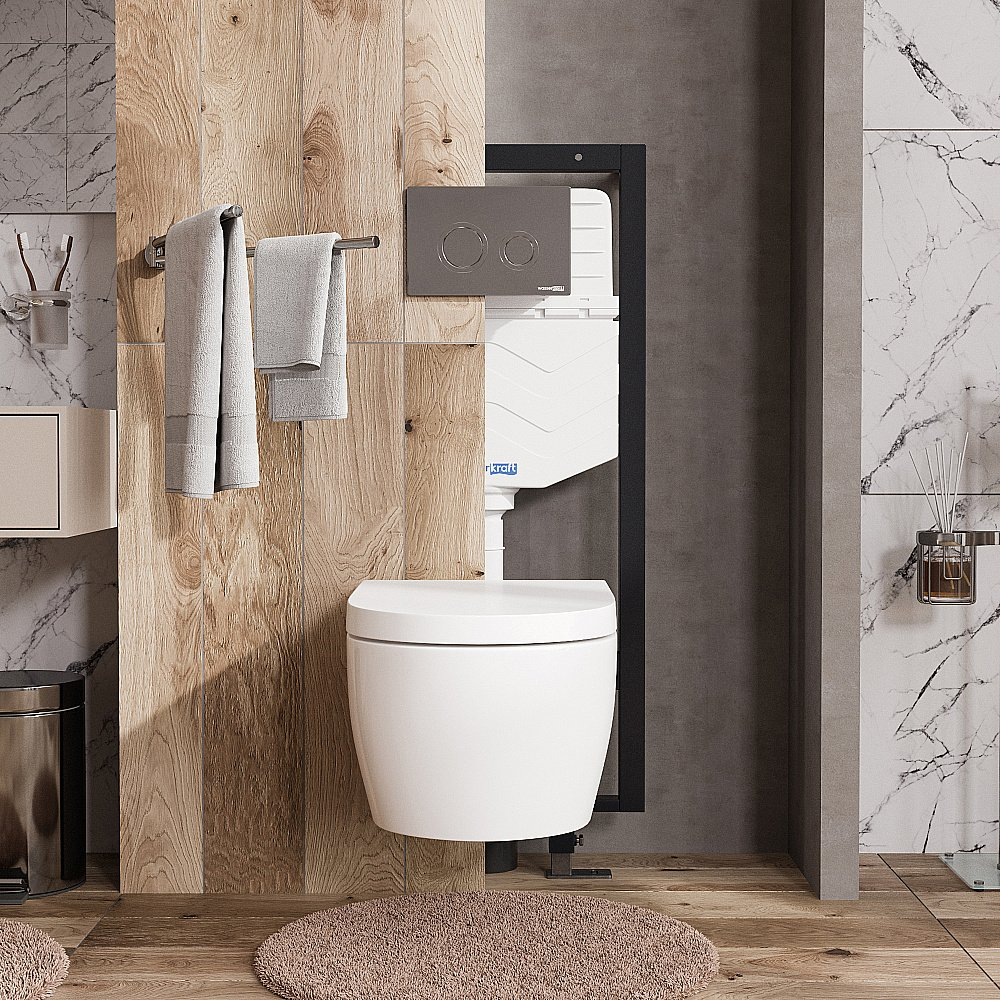 Инсталляция для унитаза WasserKraft Vils 56TLT.010.ME.CH01 с кнопкой хром
