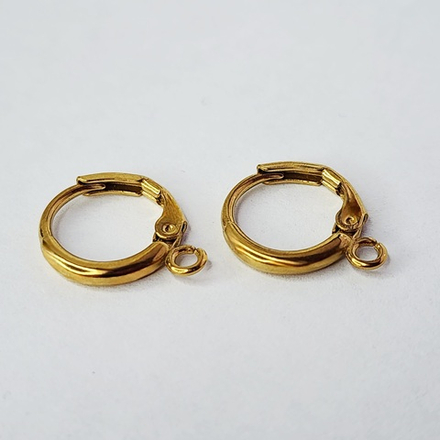 Ювелирные швензы, сталь, 2я позолота, швензы колечки, цена за пару