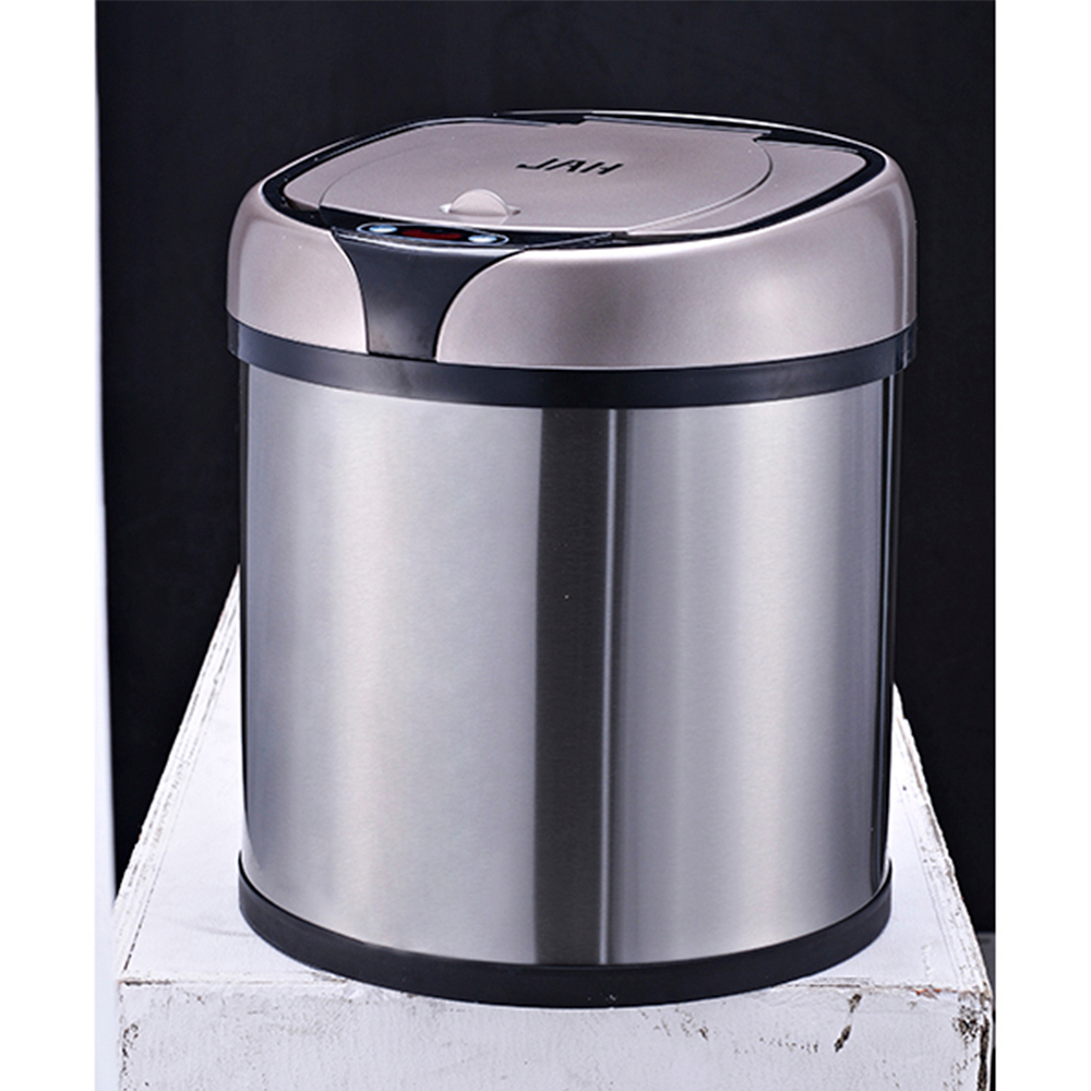 Ведро для мусора сенсорное, круглое, нерж, внутр ведро, Foodatlas JAH-9110, 6 л