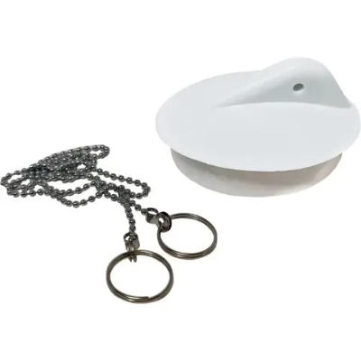 Пробка для ванны с цепочкой, Белая