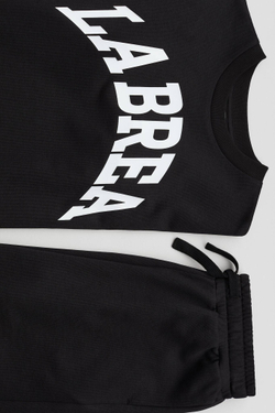 H&M Комплект из футболки и шорт с принтом, черный