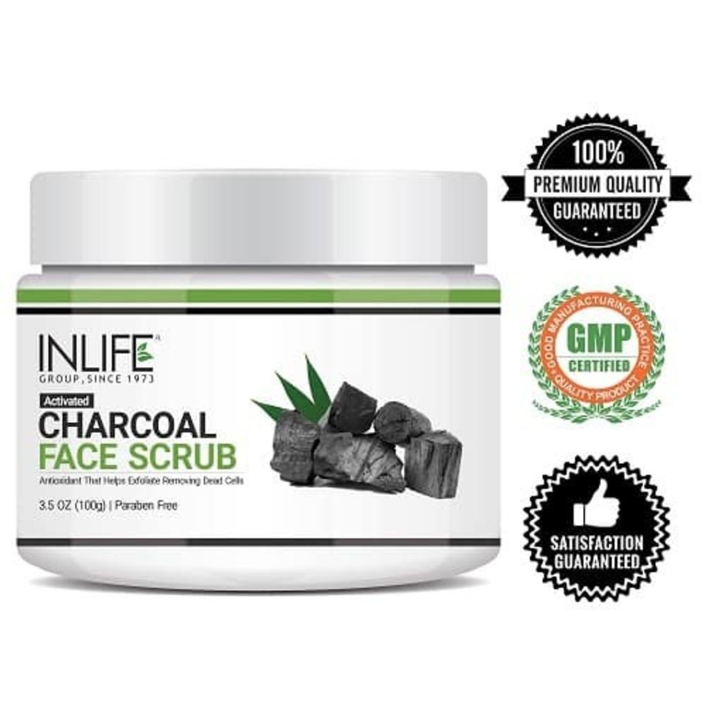 Скраб для лица Inlife с древесным углем Charcoal Face Scrub 100 г