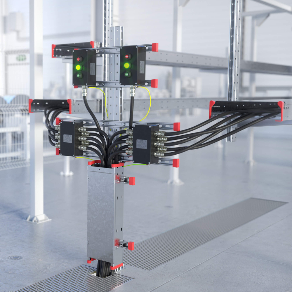Комплект монтажных профилей на стойку для крепления 1 оболочки болтами М8х80 4 шт. , горячеоцинкованный, длина 400 мм