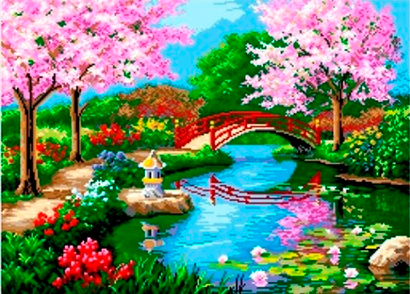 Схемы для вышивания бисером. Ткань (габардин) с нанесенным рисунком (схемой).