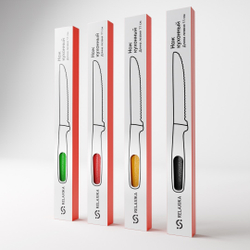 Нож кухонный Relaxika, лезвие 11см, закругленное, серрейтор, оранжевый