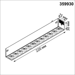 359930 PORT NT25 208 черный Трековый светильник с переключ. цв. темпер. IP20 LED 3000К\4000К\6000К 10W 90-240V VECTOR