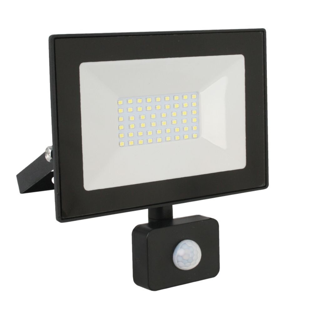 Прожектор светодиодный, Ultraflash, LFL-2002S C02, 20 Вт, 6500 К, IP65, 1400 Лм, дат движ., чер