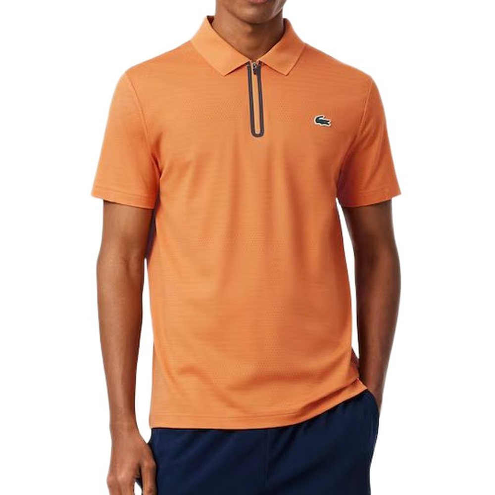 Мужское теннисное поло Lacoste Ultra Dry Stretch Jacquard Tennis - orange