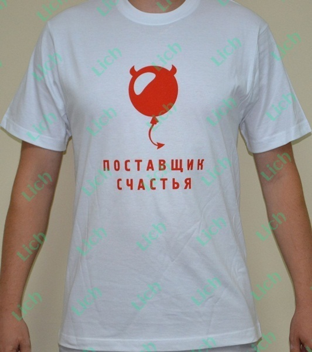 Мужская футболка с логотипом и названием  Поставщик счастья