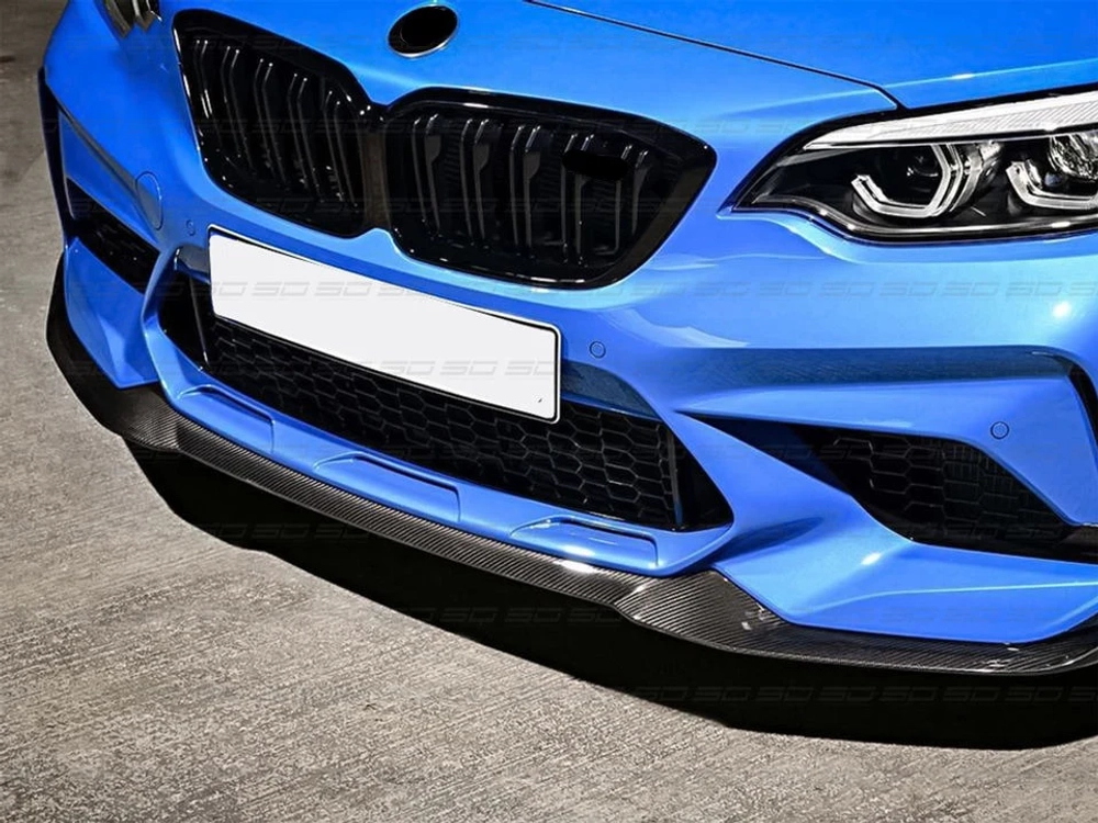 Карбоновая губа переднего бампера CS Style для BMW M2 F87 тюнинг