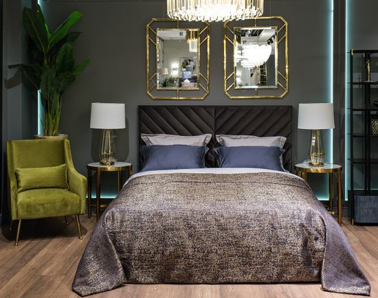 KFG081 Зеркало прямоугольное в метал. раме цвет золото 71*91*2см