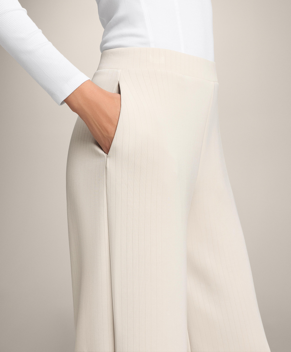 OYSHO Брюки прямого кроя с полосками из модала, светлый экрю