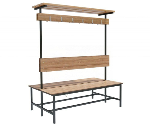 Скамейка с вешалкой для раздевалок «Барселона» двухсторонняя