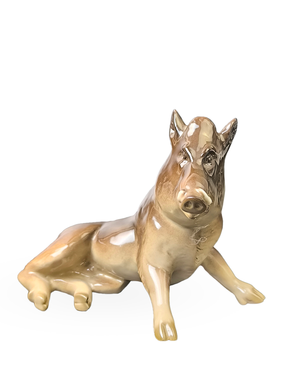 Фарфоровая статуэтка "Кабан секач" (Вепрь) ЛФЗ