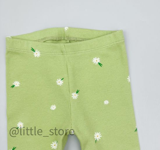 Бриджи хлопковые "Летние цветы" сочный лайм