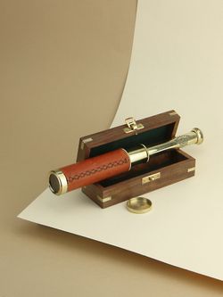 Nautical Подзорная труба в деревянном футляре