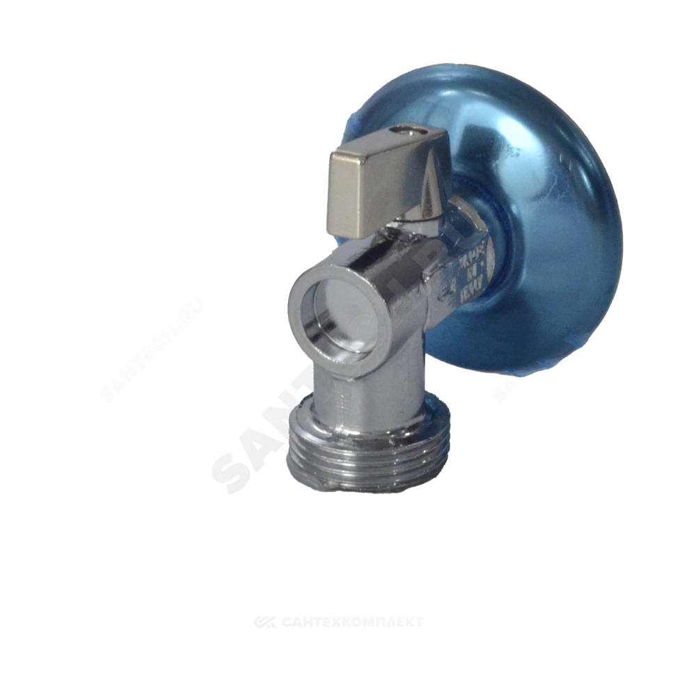 Кран шаровой латунь бытовой хром угловой R614 G1/2"х3/4" Ру10 НР переходной флажок с отражателем Giacomini R614X004