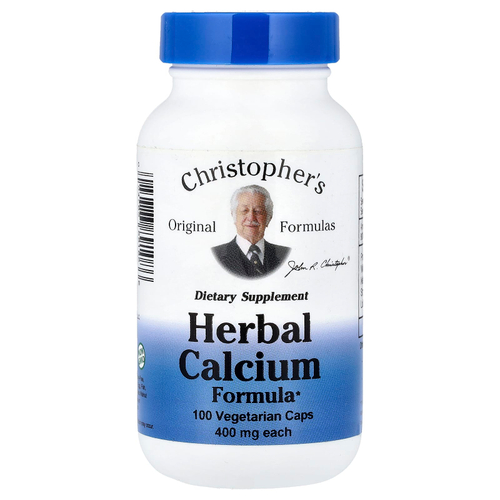 Christopher's Original Formulas, травяная формула с кальцием, 100 вегетарианских капсул