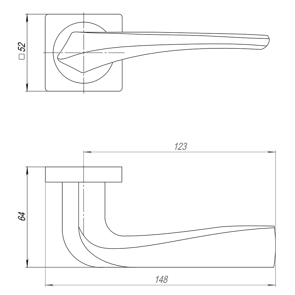Ручка раздельная K.QR52.METEOR (METEOR QR) SN/CP-3 матовый никель/хром