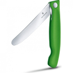 Нож для очистки овощей, лезвие 11 см, серрейторная заточка, зеленый, Victorinox
