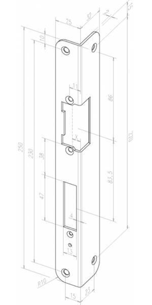 Угловая запорная планка 488