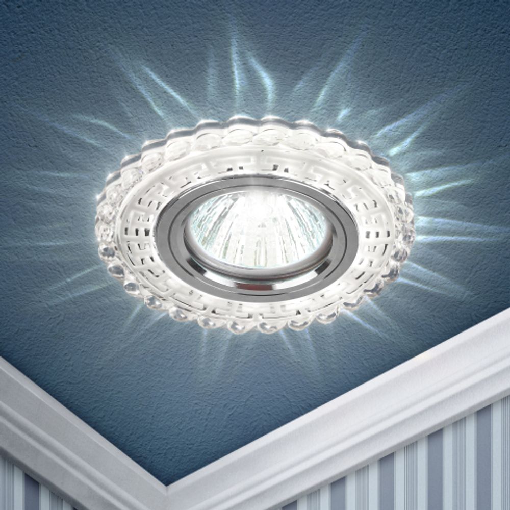 Светильник встраиваемый cо светодиодной подсветкой ЭРА DK LD35 SL/WH под лампу MR16 GU5.3 прозрачный | Встраиваемые LED светильники