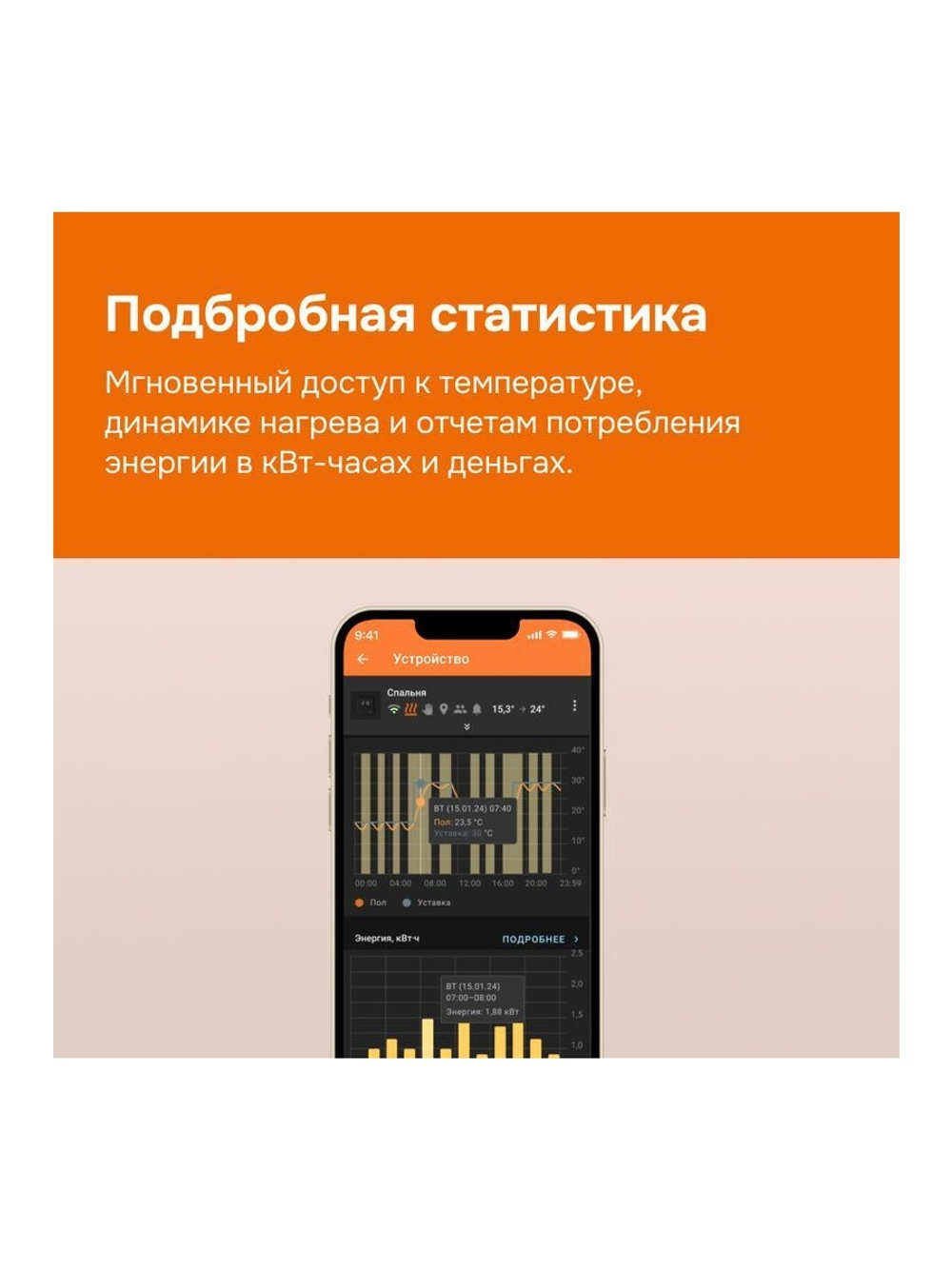 Терморегулятор для теплого пола с Wi-Fi оz Welrok 4660251140618
