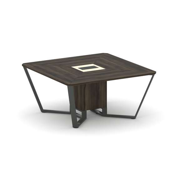 Steel Meet Стол переговорный квадратный KMK-PR.B.SP-08 Дуб Мали/Ваниль Глянец/Металл Антрацит 1600*1