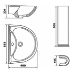 Умывальник-тюльпан "Престиж-55" синий (Ст.Оскол)
